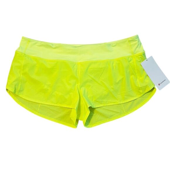 Lululemon Speed Up LR Low-Rise Short 2.5" Highlight Yellow Size 14 NWT Workout - Picture 1 of 10